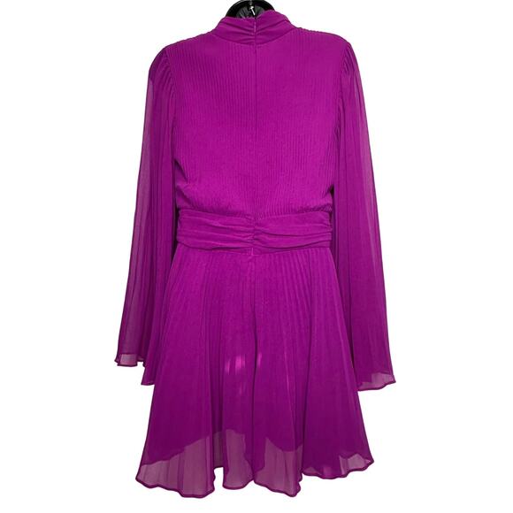 Milly Rosemary Mini Dress in Pleated Chiffon knee Length Dress Size 6 MSRP $450 - Picture 6 of 15